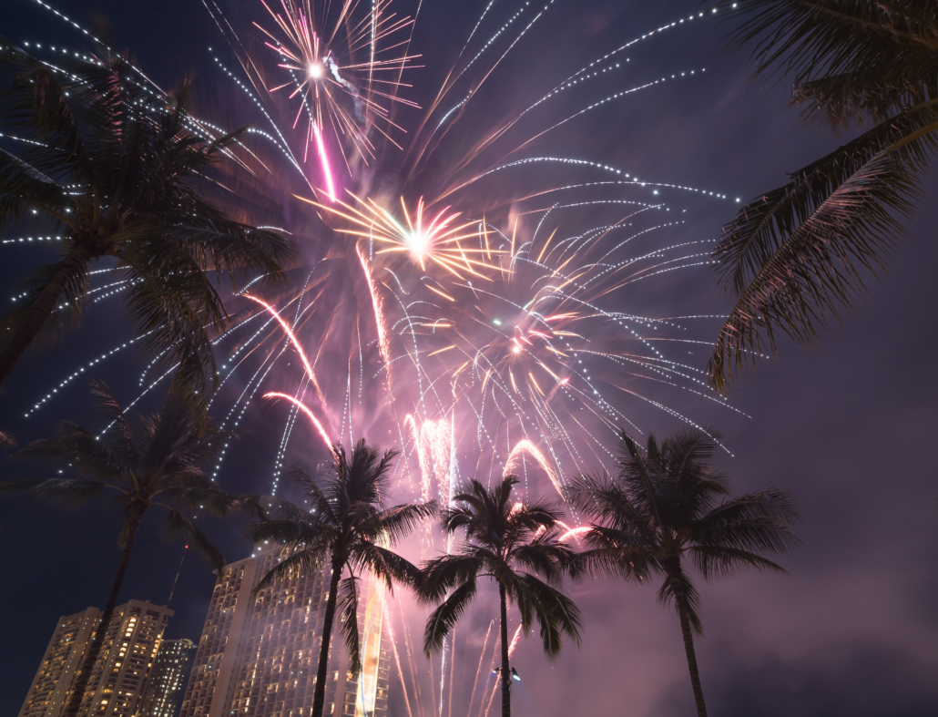 fireworks above waikiki