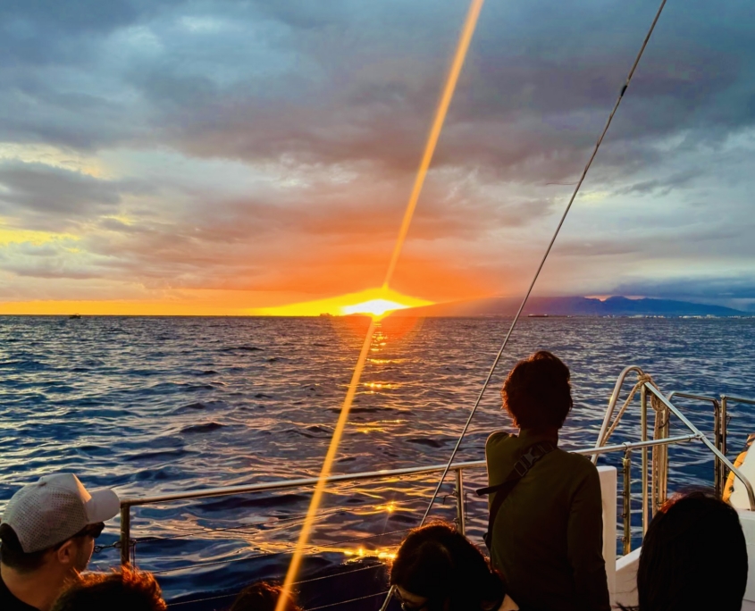 Hawaiian Sunset Sail Waikiki Beam of Light